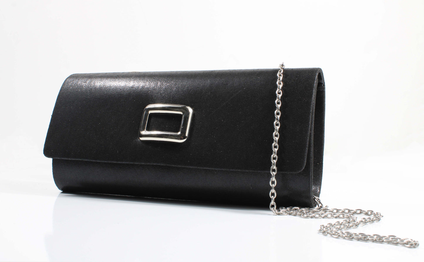Cocco Ritz BG1022 Black Metallic Fabric Buckle Trim Hand Bag