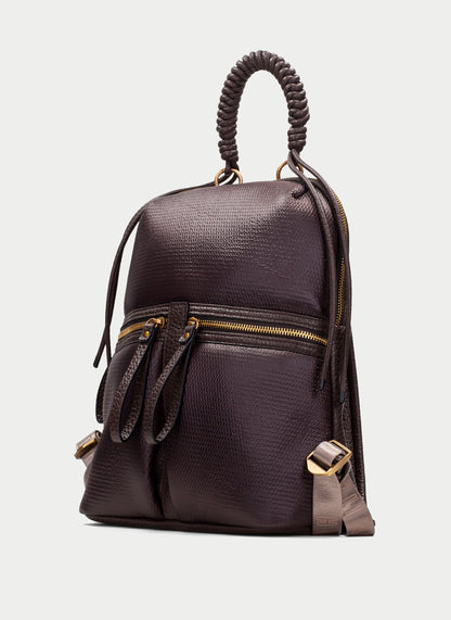 Hispanitas BI264946 Espresso Brown Nylon Mesh Backpack
