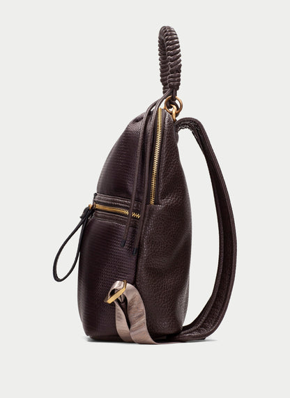 Hispanitas BI264946 Espresso Brown Nylon Mesh Backpack