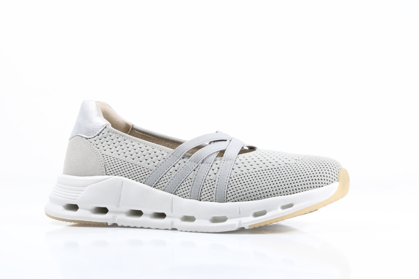 Susst BIBI26 Light Grey PU Cross Strap Shoe