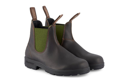 Blundstone 519 Stout Brown Leather Olive Coloured Elastic Sided Boots Sizes 4-7