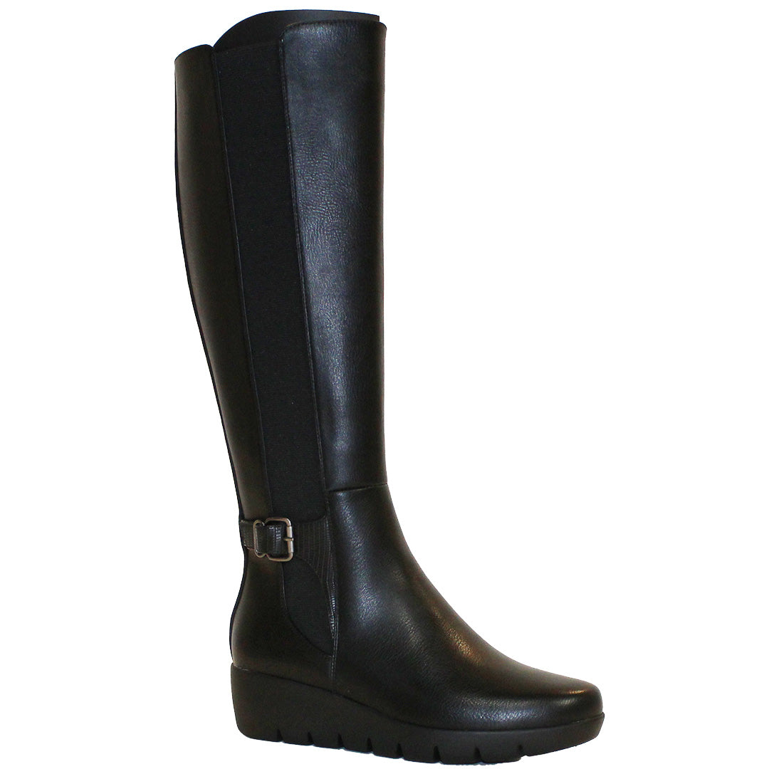 Susst Sherry23 Black PU Wedge Boots