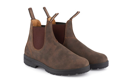 Blundstone 585 Rustic Brown Elastic Sided Chelsea Boots Sizes 8-12