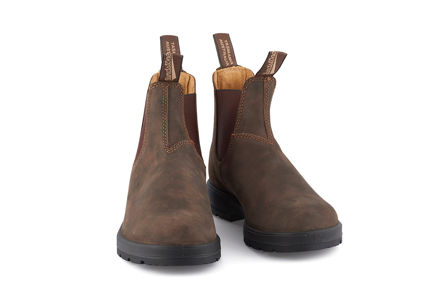 Blundstone 585 Rustic Brown Elastic Sided Chelsea Boots Sizes 8-12