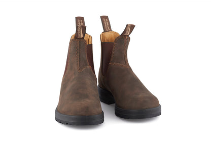 Blundstone 585 Rustic Brown Elastic Sided Chelsea Boots Sizes 8-12