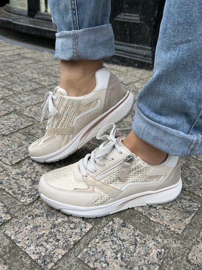 Gabor Rollingsoft 86.878.35 Gold, Ivory & White Combi Sneakers