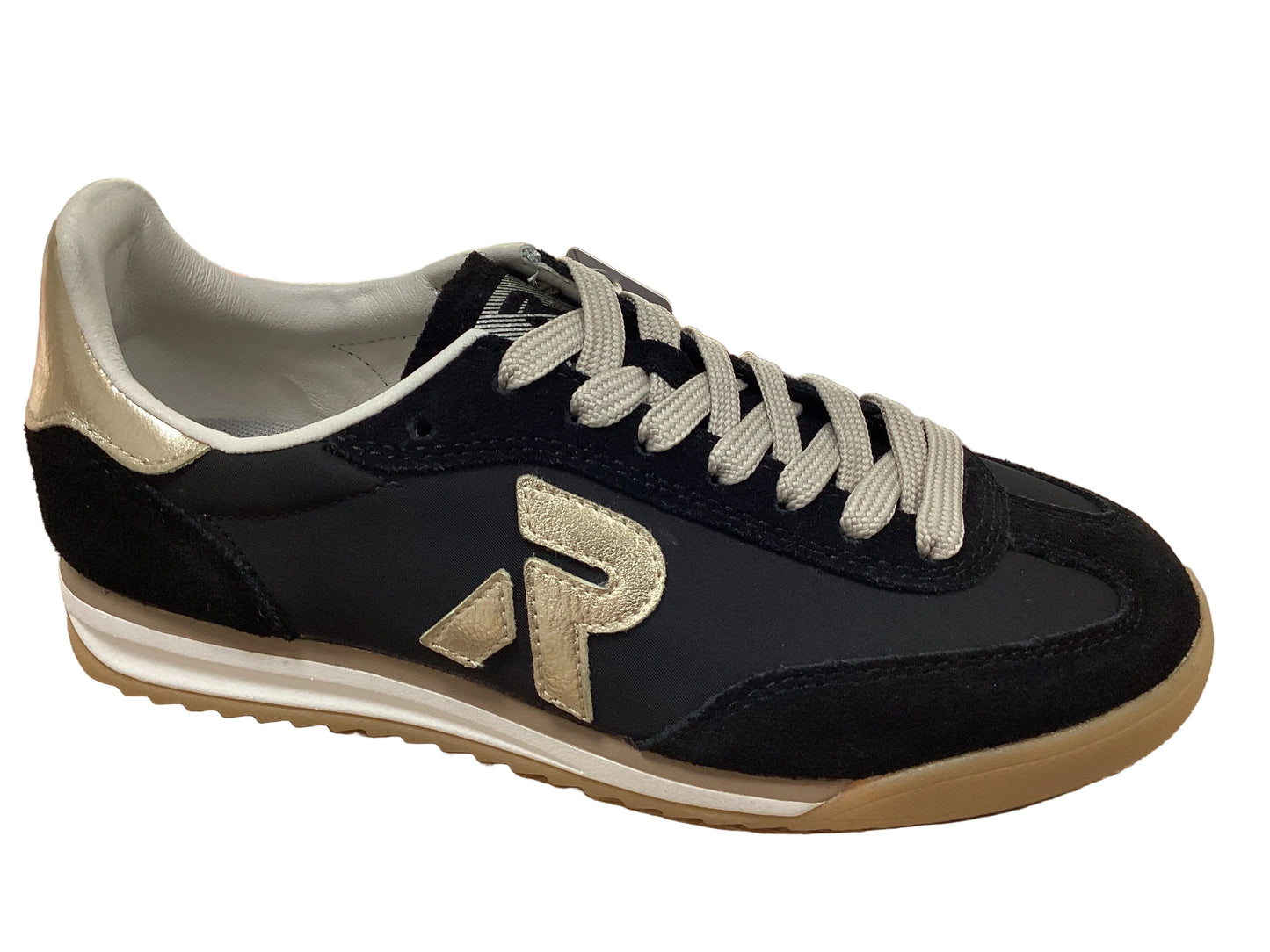 Rieker W4000-01 Black & Light Gold Trainers