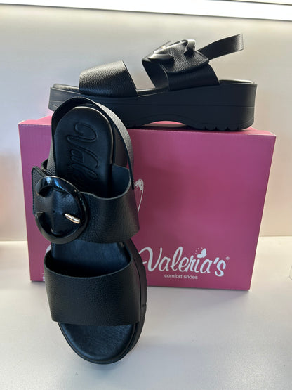 Valeria's 2621 Black Comfort Sandals