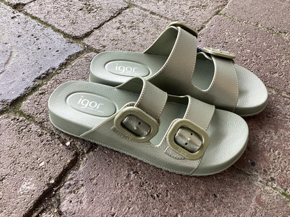 Igor S10345-354 Verde Green Habana Metal Sandals