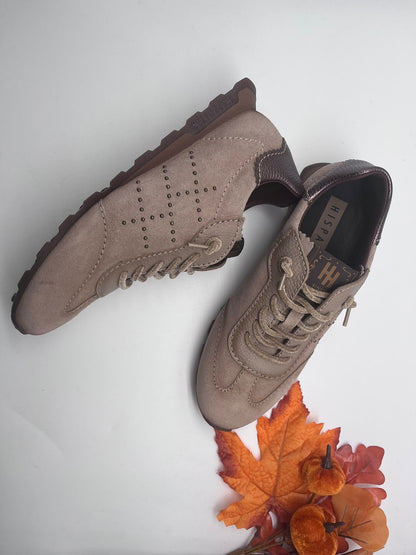 Hispanitas HI264964 Castoro Taupe, Gold & Bronze Trainers