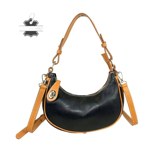 Chenson & Gorett CGBS3563-3 Black Half Moon Leather Handbag