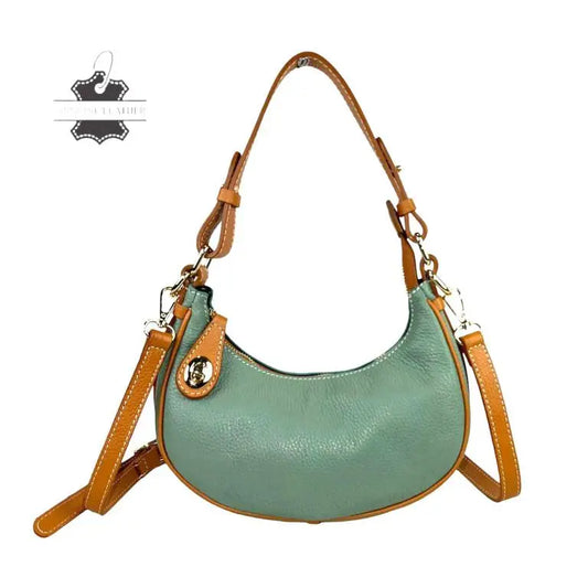 Chenson & Gorett CGBS3563- Water Green Half Moon Leather Handbag