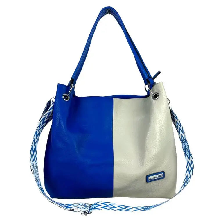 Chenson & Gorett CGCH736-221- Beige & Blue Shopper Bag