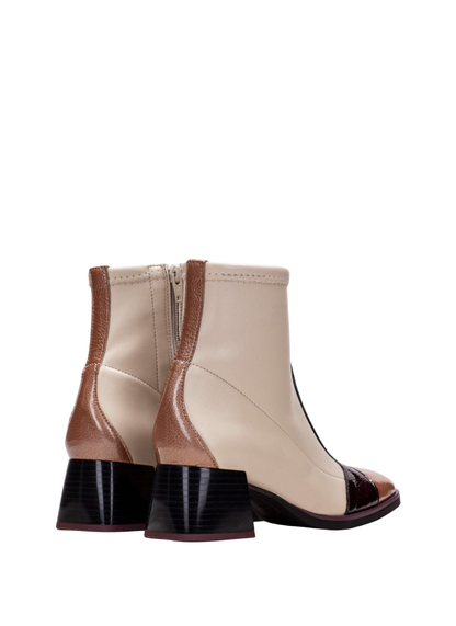 Hispanitas CHI243583 Cream, Almond & Burgundy Combi Boots