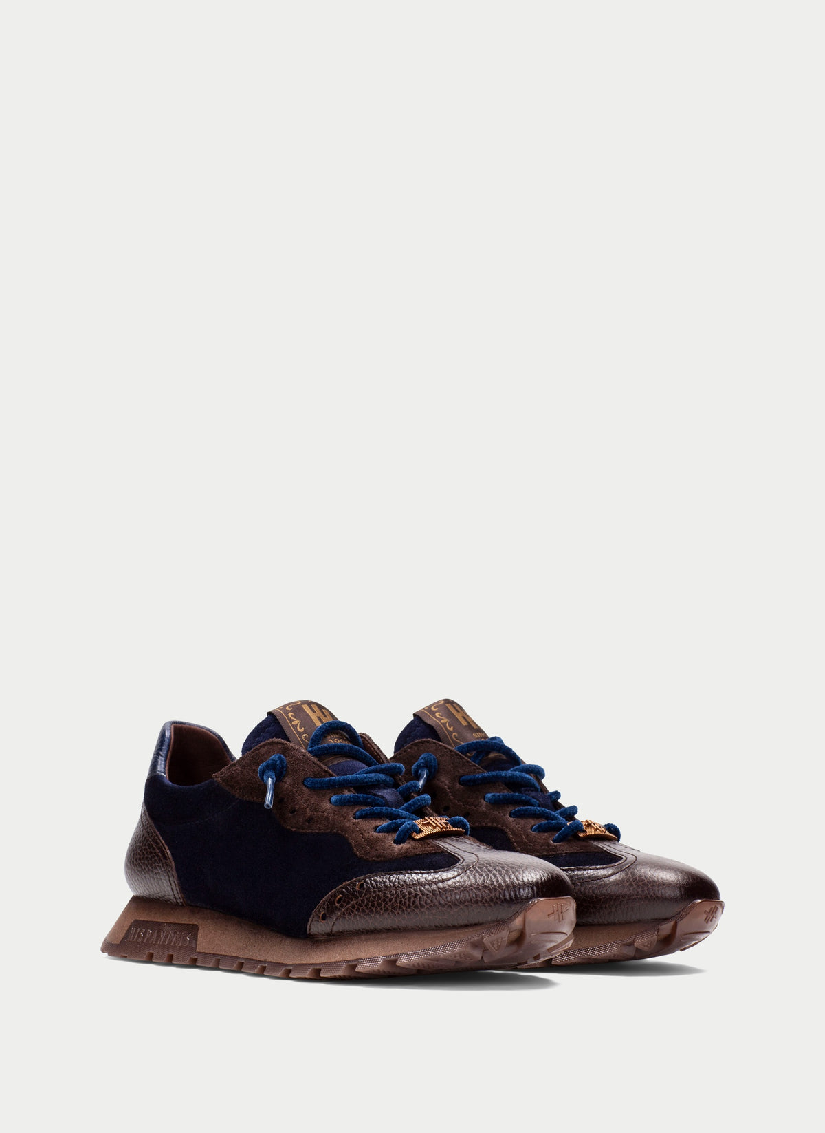 Hispanitas CHI265106 Espresso Brown, Bronze & Navy Blue Trainers