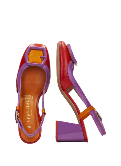 Hispanitas CHV243221 Violet & Orange Combi Slingback Block Heels