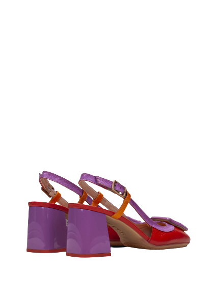 Hispanitas CHV243221 Violet & Orange Combi Slingback Block Heels