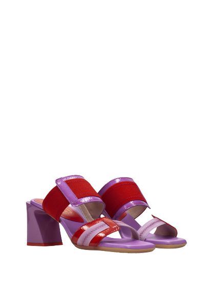 Hispanitas CHV243327 Violet & Red Combi Heel Slip On Sandals