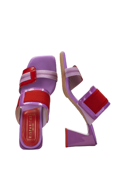 Hispanitas CHV243327 Violet & Red Combi Heel Slip On Sandals