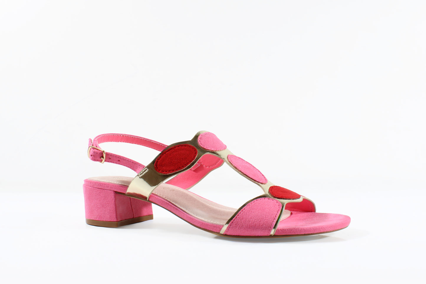 Cocco Ritz Coco1056 Pink/Red Block Heel Sandals