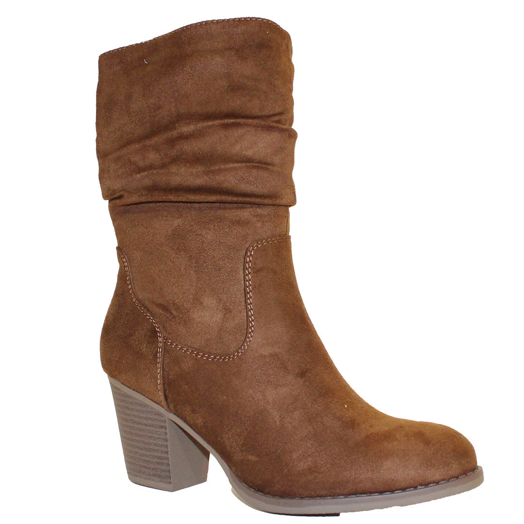 Susst Emmy23 Camel Brown Micro Suede Cowboy Boots