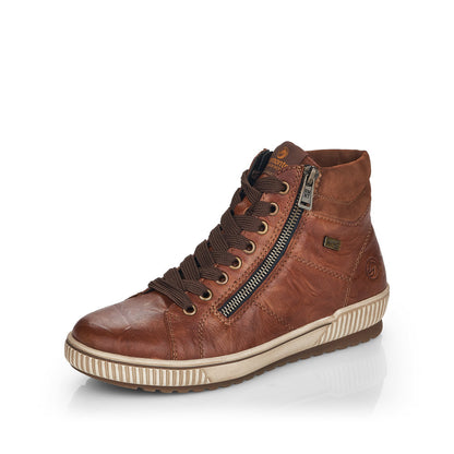 Remonte D0772-22 Brown Ankle Boots with Lace & Zip