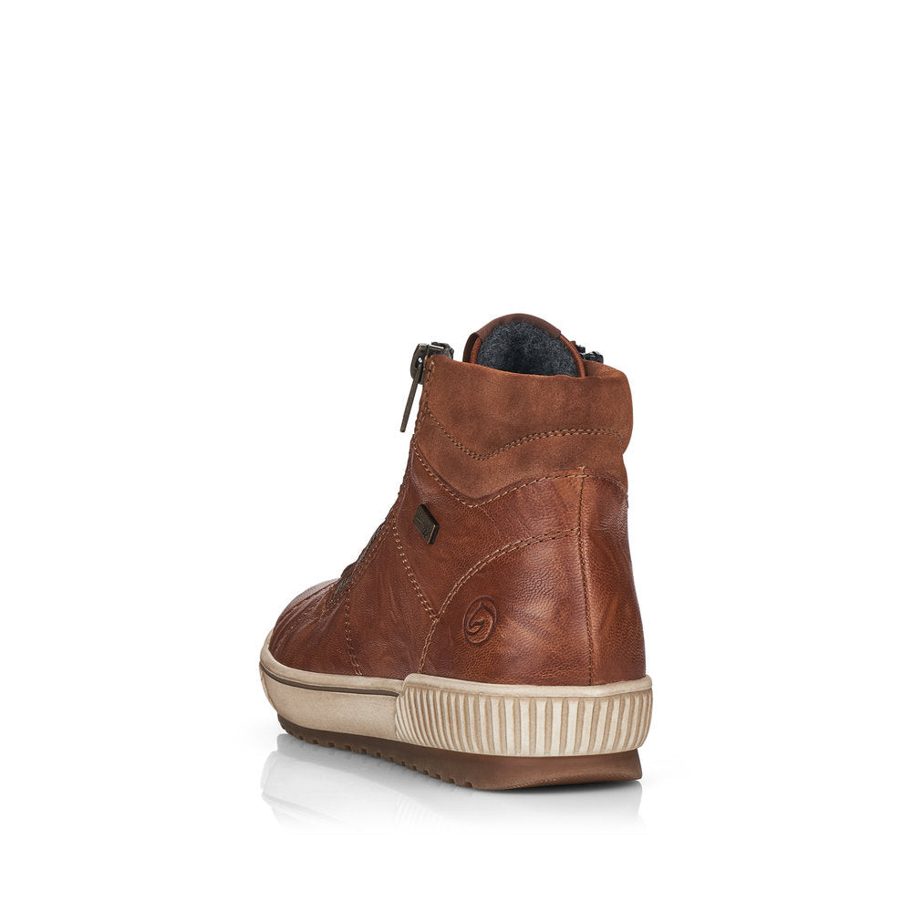 Remonte D0772-22 Brown Ankle Boots with Lace & Zip