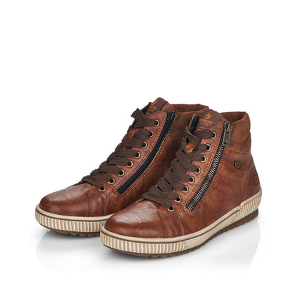 Remonte D0772-22 Brown Ankle Boots with Lace & Zip