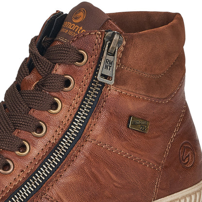 Remonte D0772-22 Brown Ankle Boots with Lace & Zip