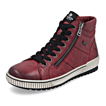 Remonte TEX D0772-36 Red Ankle Boots with Side Zip
