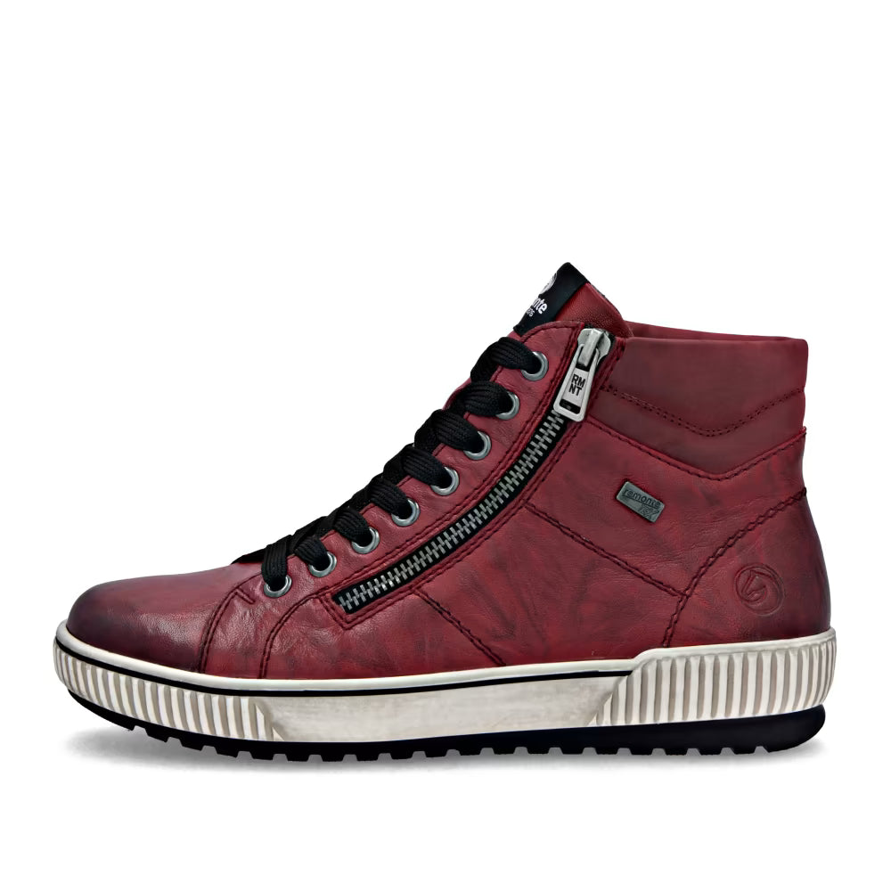 Remonte TEX D0772-36 Red Ankle Boots with Side Zip