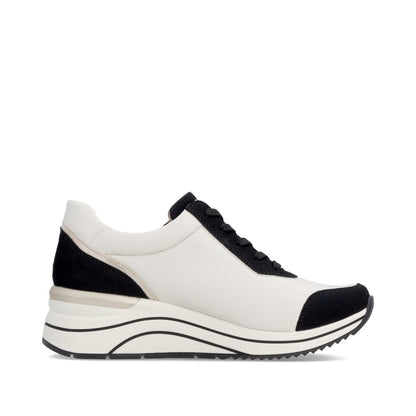 Remonte D0T01-03 Black, Off White & Gold H Fit Sneakers with Zip