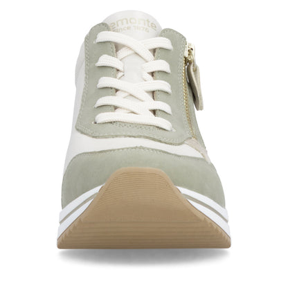 Remonte D0T01-82 Green, Off White & Gold H Fit Sneakers with Zip
