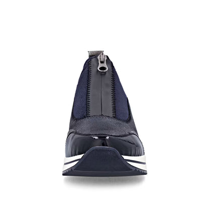 Remonte D0T08-14 Navy & Silver Combi H Fit Front Zip Shoes
