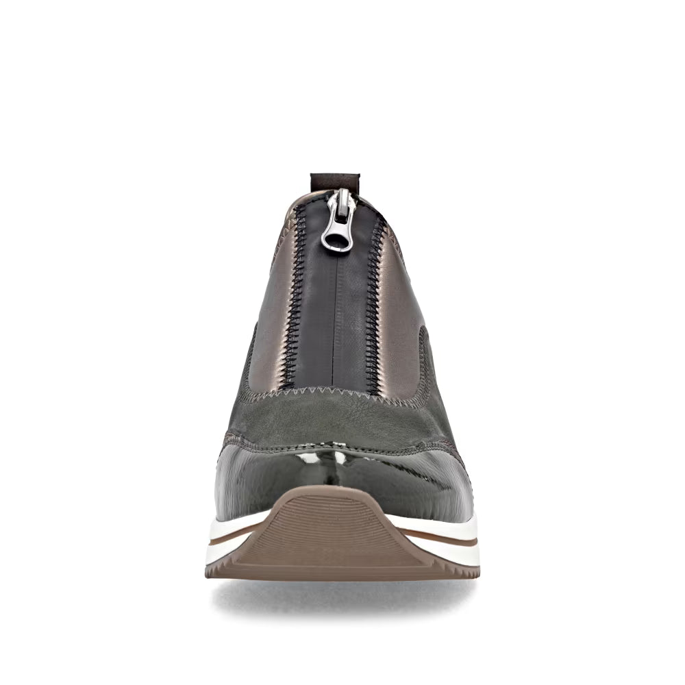 Remonte D0T08-54 Forest Green & Bronze Combi H Fit Front Zip Shoes