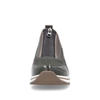 Remonte D0T08-54 Forest Green & Bronze Combi H Fit Front Zip Shoes
