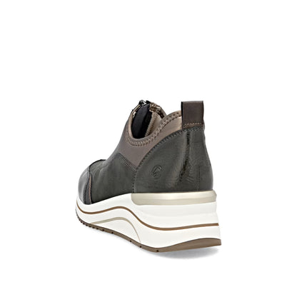 Remonte D0T08-54 Forest Green & Bronze Combi H Fit Front Zip Shoes