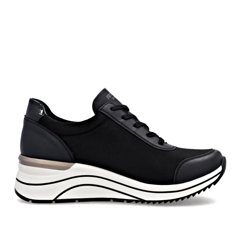 Remonte D0T09-04 Black Combi H Fit Sneakers with Zip
