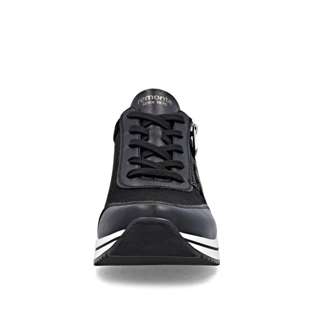 Remonte D0T09-04 Black Combi H Fit Sneakers with Zip