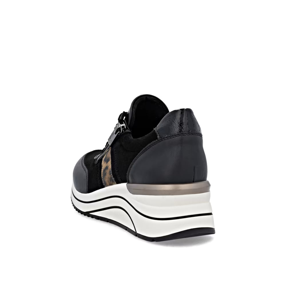 Remonte D0T09-04 Black Combi H Fit Sneakers with Zip