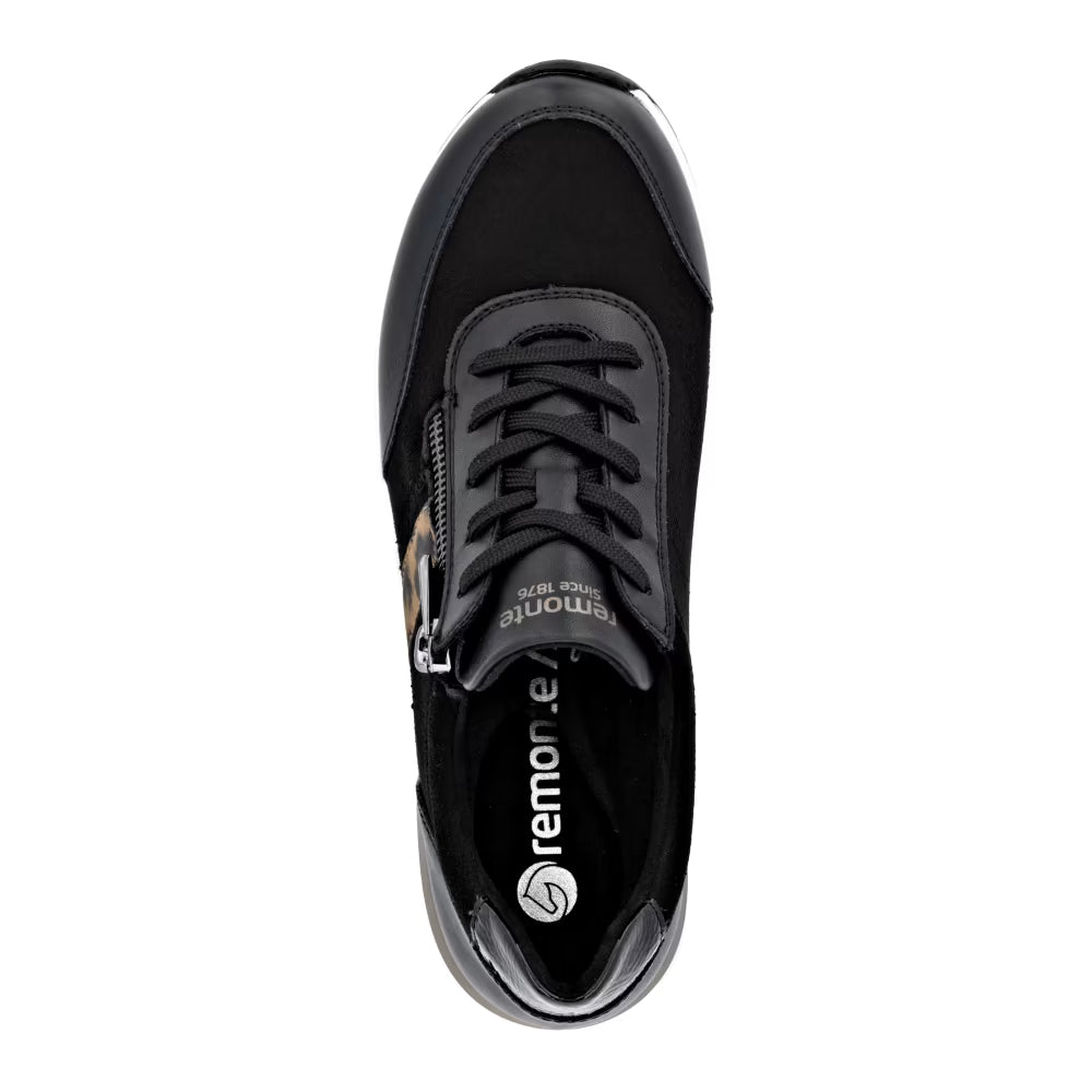 Remonte D0T09-04 Black Combi H Fit Sneakers with Zip