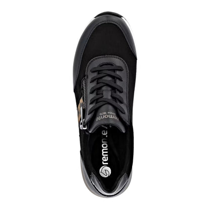 Remonte D0T09-04 Black Combi H Fit Sneakers with Zip