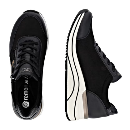 Remonte D0T09-04 Black Combi H Fit Sneakers with Zip