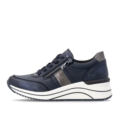 Remonte D0T09-14 Navy Combi H Fit Sneakers with Zip