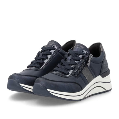 Remonte D0T09-14 Navy Combi H Fit Sneakers with Zip