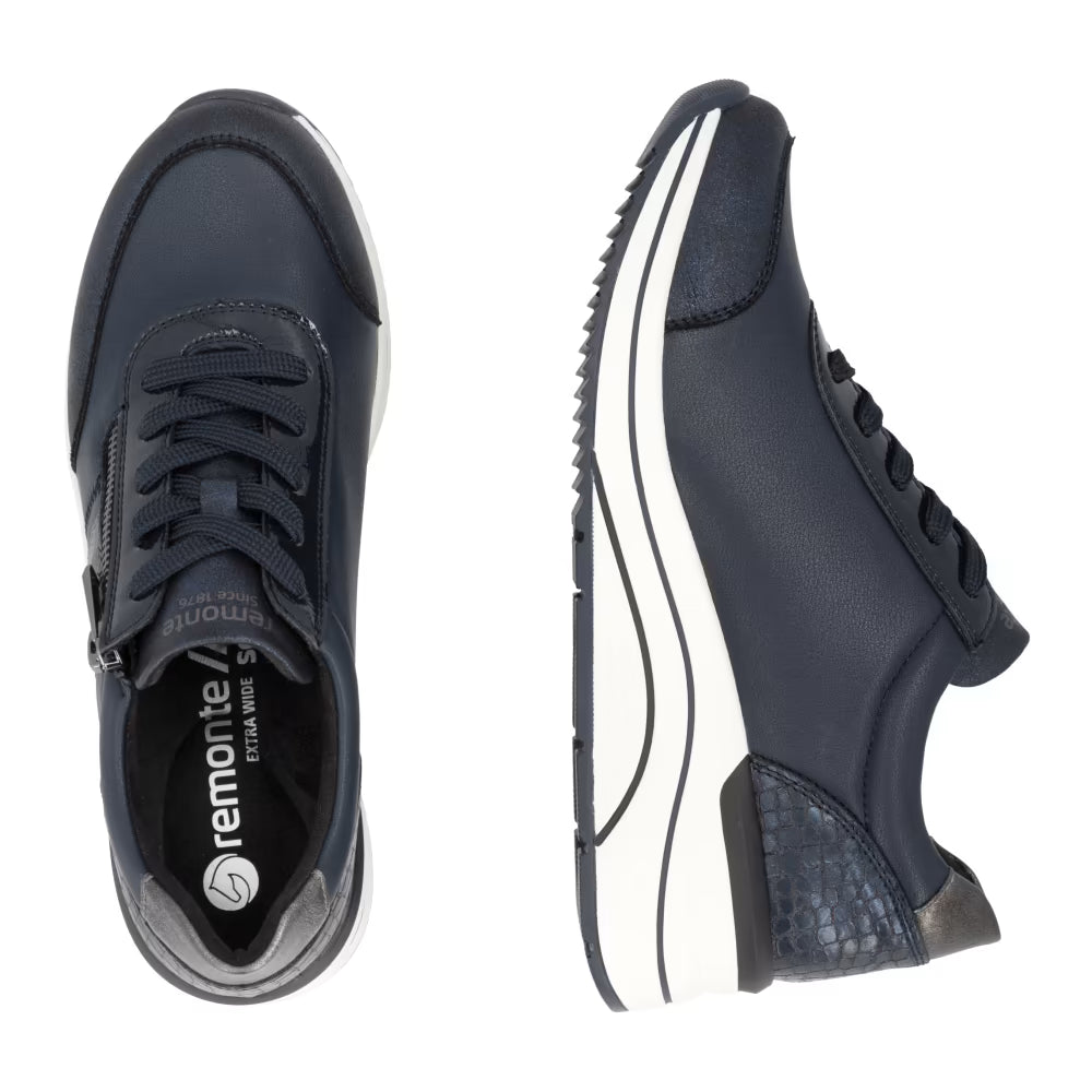Remonte D0T09-14 Navy Combi H Fit Sneakers with Zip