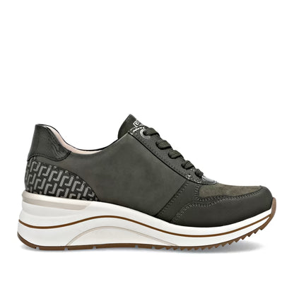 Remonte D0T16-54 H Fit Forest Green Sneakers with Zip