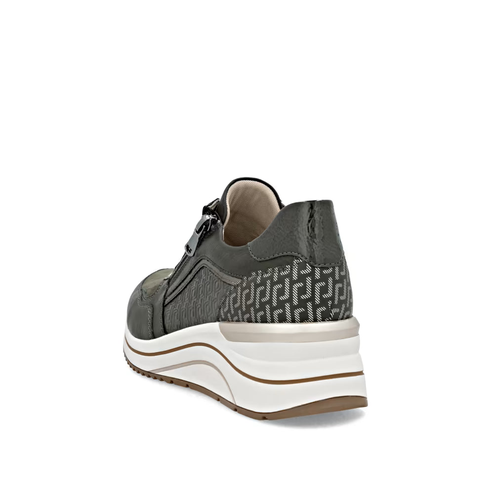 Remonte D0T16-54 H Fit Forest Green Sneakers with Zip
