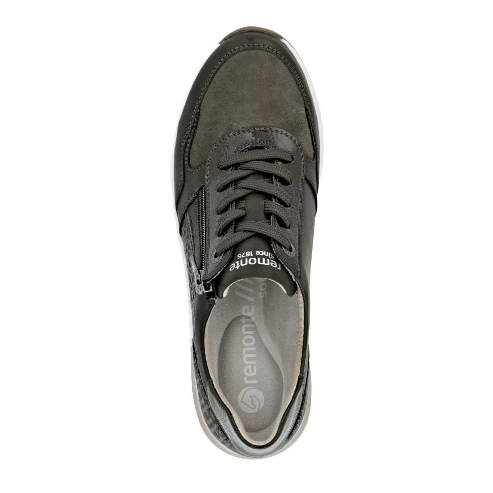 Remonte D0T16-54 H Fit Forest Green Sneakers with Zip