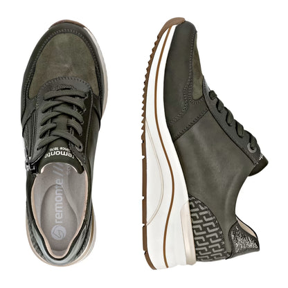 Remonte D0T16-54 H Fit Forest Green Sneakers with Zip